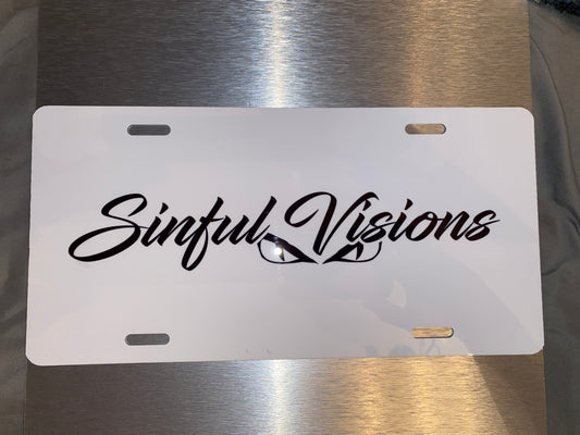 Sinful Visions Novelty License Plate